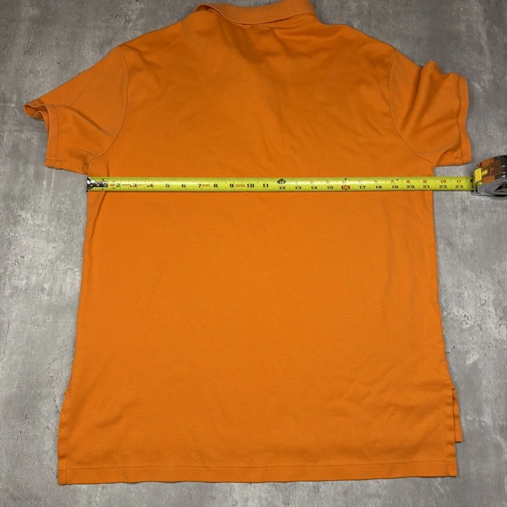 Vintage 90s Mens Size L Polo Ralph Lauren Cotton Shirt Orange Preppy Green Pony